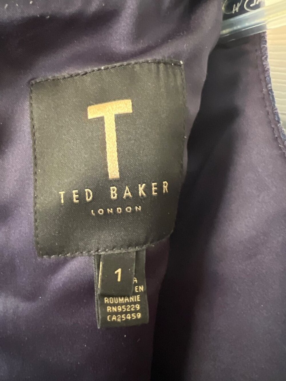 Ted Baker Zalad Jacquard Navy Blue Sheath Mini Dress Sleeveless Pockets 1/4 - Picture 6 of 11